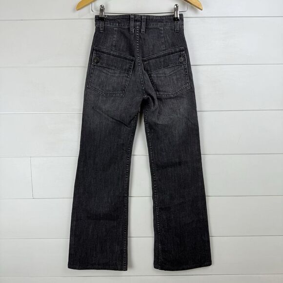 GREY ANT Flare Jeans 70s Bohemian Women 0‎ Stretch Washed Black *altered* - Picture 9 of 16